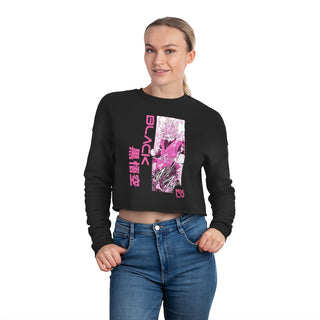 Black SSJ Rose Premium Crop Sweater