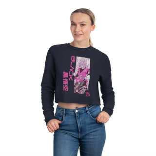 Black SSJ Rose Premium Crop Sweater